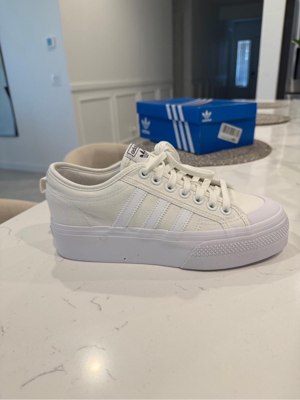 adidas Women's Cream Platform Casual Sneakers